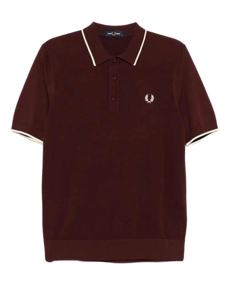 Fred Perry Poloshirt mit Logo-Stickerei - Rot Rot