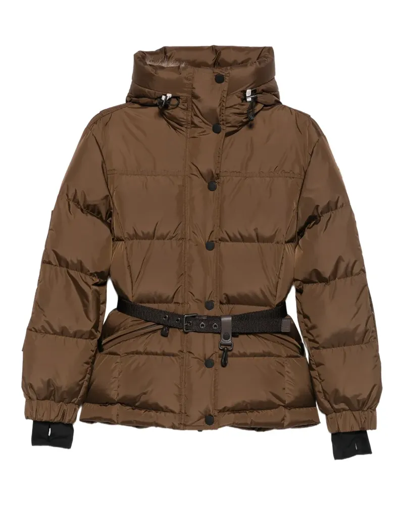 Moncler Salastrains belted hooded puffer jacket - Braun Braun