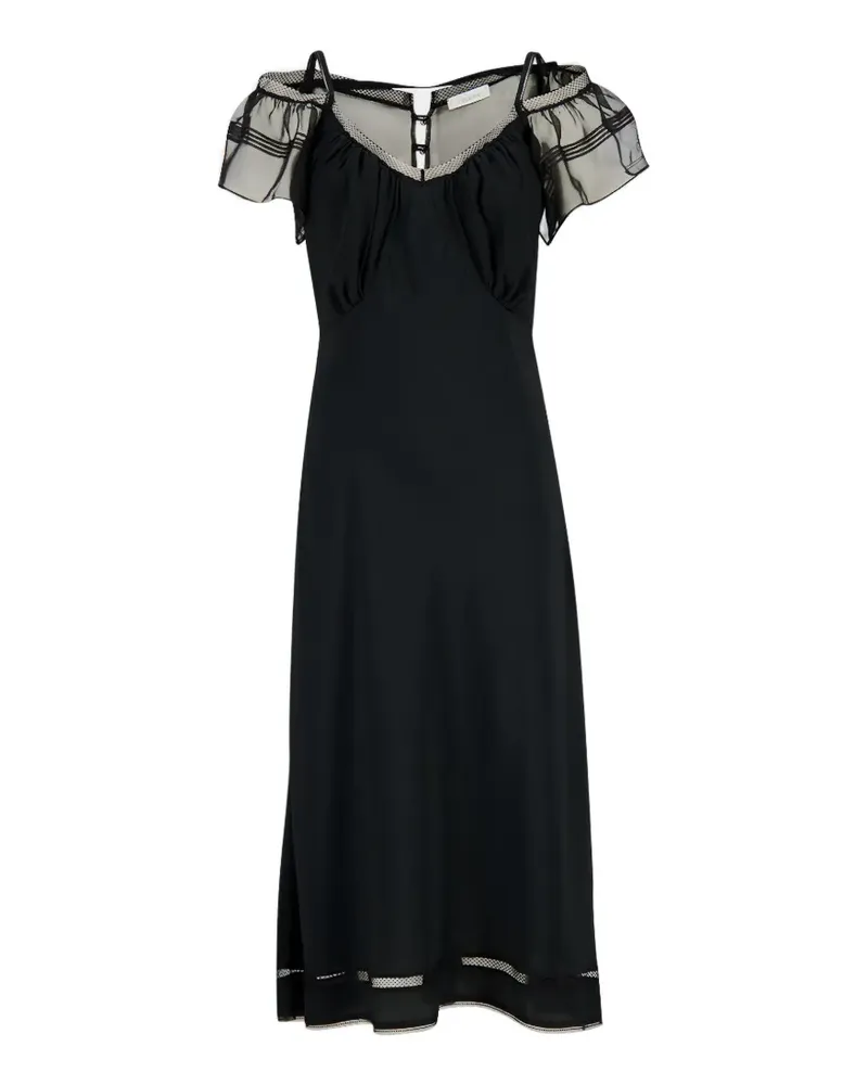 Paco Rabanne mesh-panelled cold-shoulder midi dress - Schwarz Schwarz