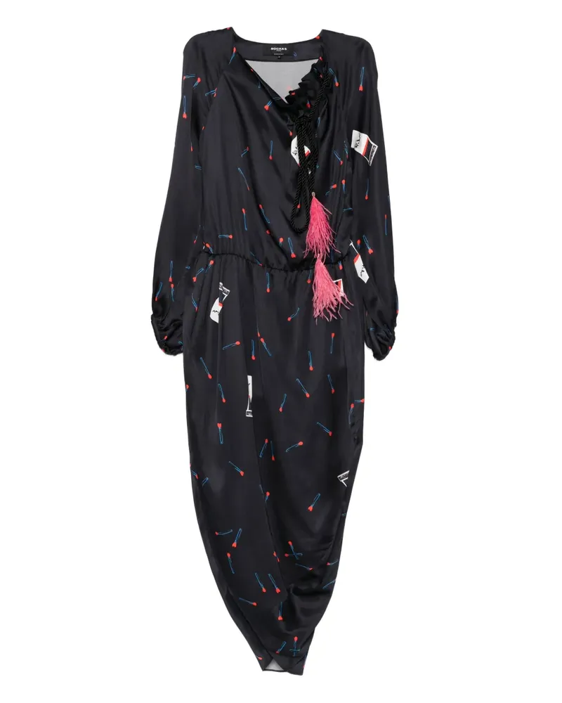 Rochas cord-drawstring midi dress - Schwarz Schwarz