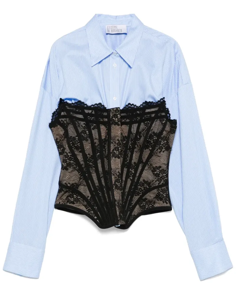 Giuseppe di Morabito Gestreiftes Hemd im Layering-Look - Blau Blau