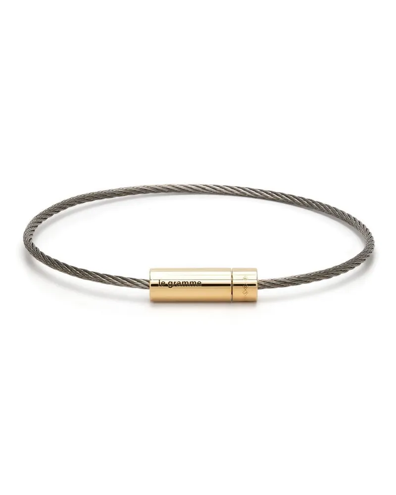 Le Gramme 18kt Cable Gelbgoldarmband mit Sterlingsilber 6g Gold