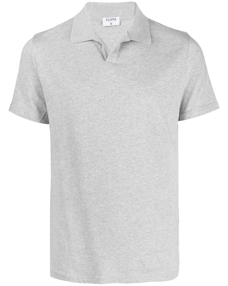 Filippa K Fein gestricktes Poloshirt - Grau Grau