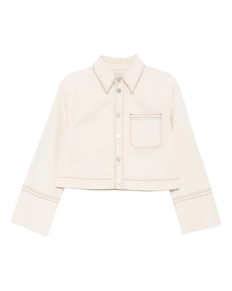 ALEMAIS Norma stitch cropped denim jacket - Nude Nude