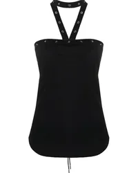 ATTICO Geripptes Neckholder-Top Schwarz