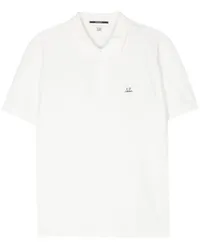 C.P. Company Pikee-Poloshirt mit Logo-Patch Weiß