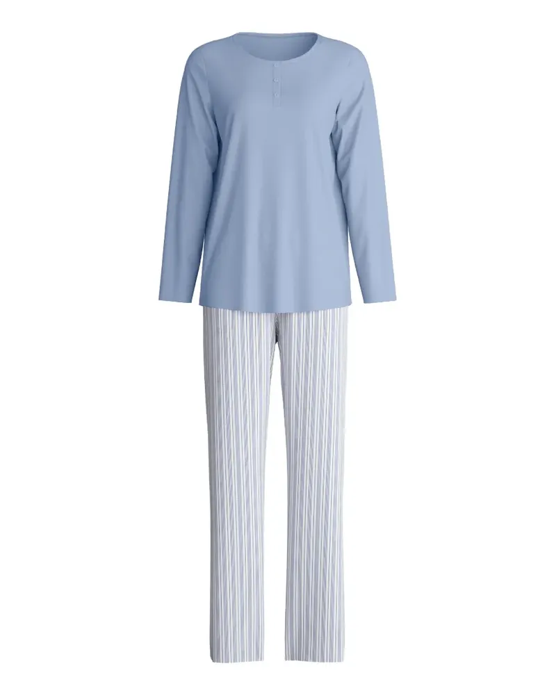 Calida Gestreifter Pyjama - Blau Blau