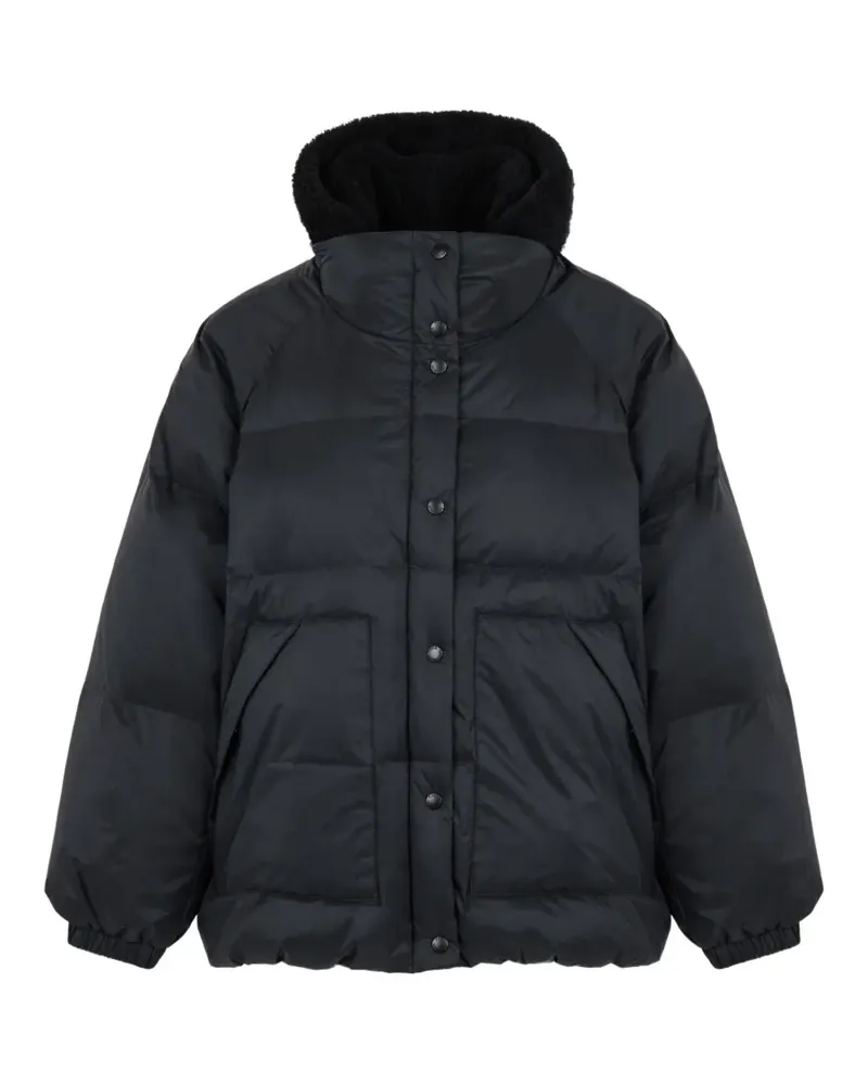 Yves Salomon Mantel mit Shearling-Einsätzen - Schwarz Schwarz