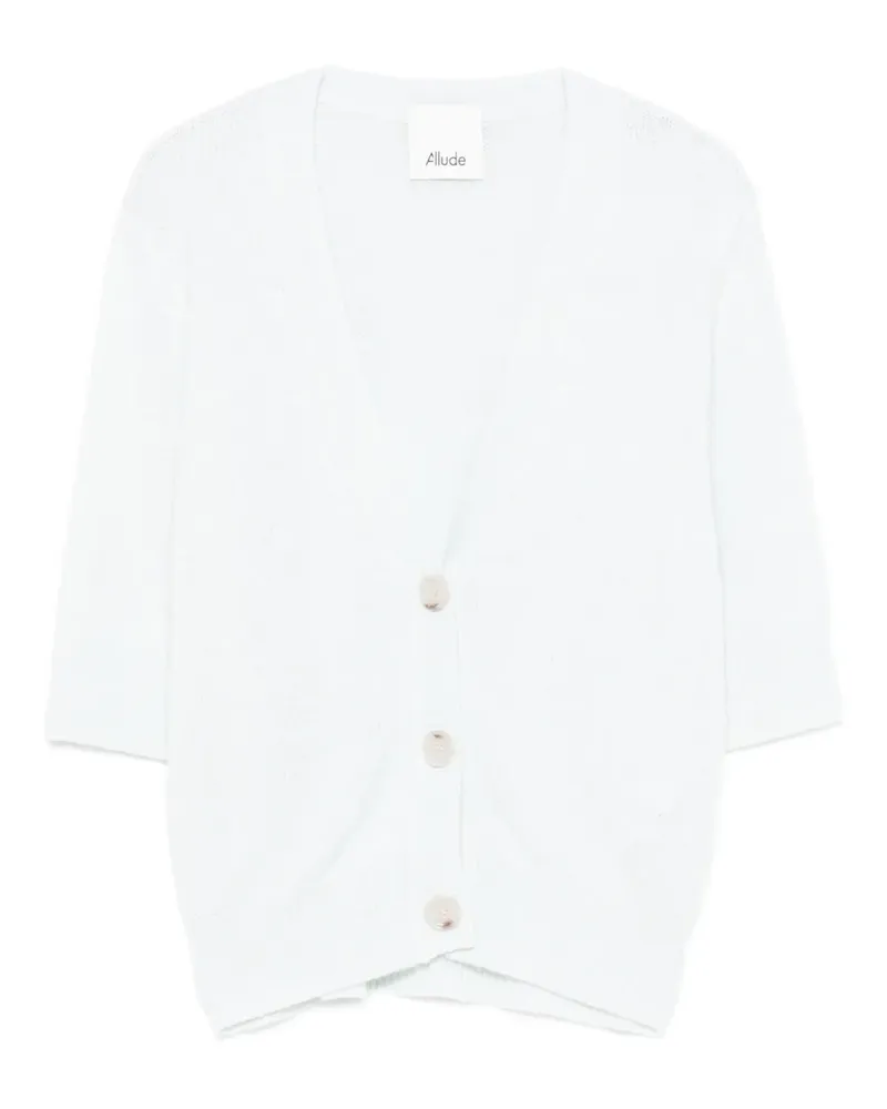 ALLUDE button short-sleeve cardigan - Weiß Weiß
