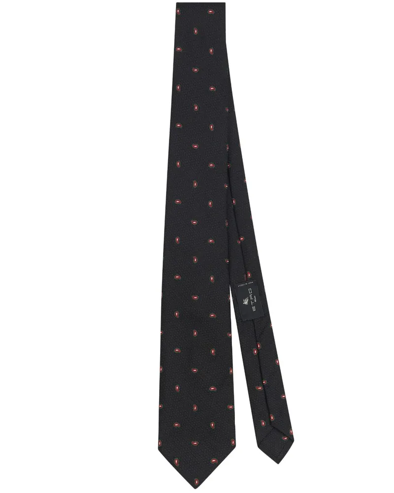 Etro Seidenkrawatte aus Paisley-Jacquard - Schwarz Schwarz