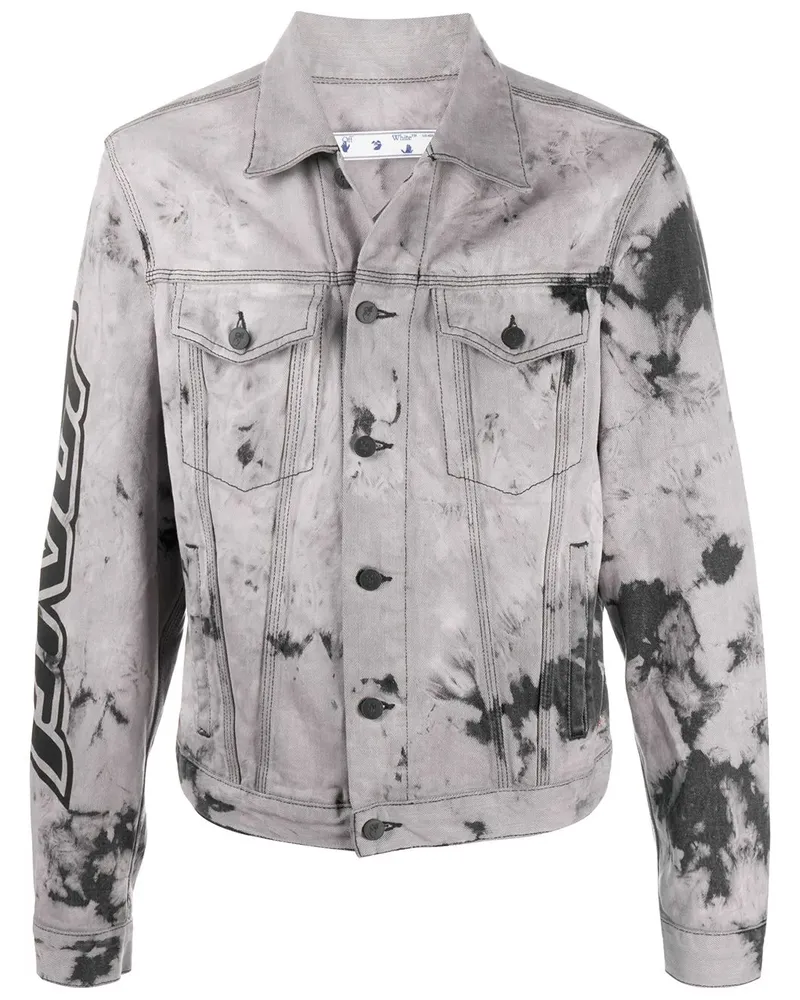 OFF-WHITE Jeansjacke mit Batikmuster - BLACK BLACK Black