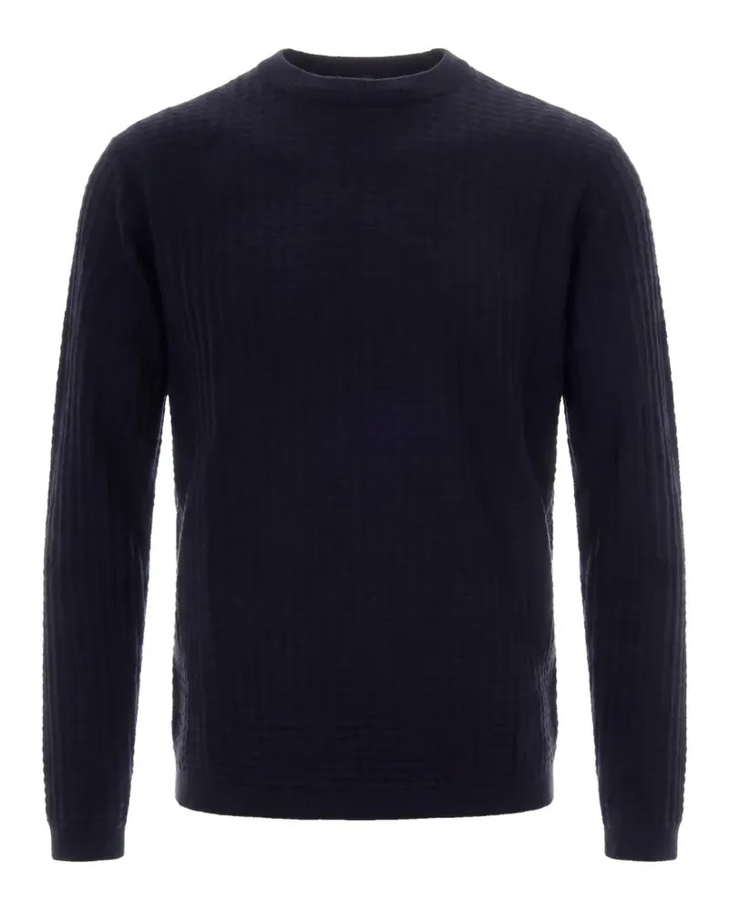 Emporio Armani waffle-knit sweater - Blau Blau