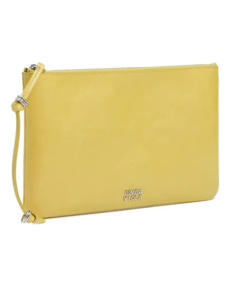 BIMBA Y LOLA Mittelgroße Clutch aus Leder in der Farbe Lemon - Gelb Gelb