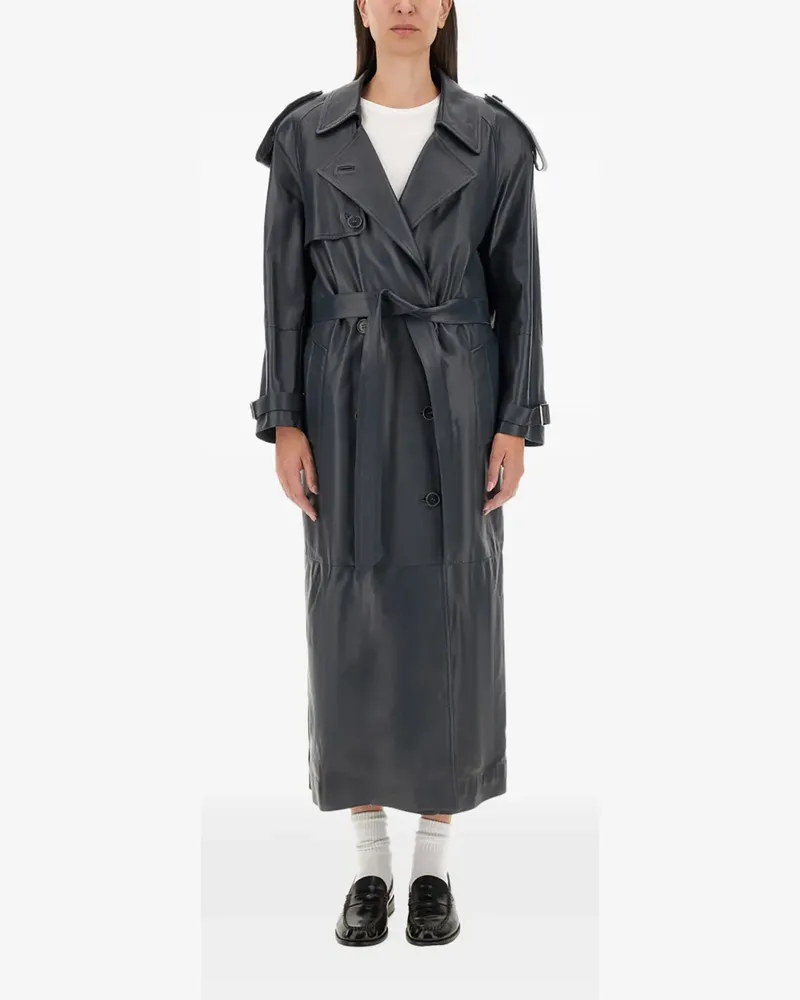 Salvatore Santoro leather trench coat - Grau Grau