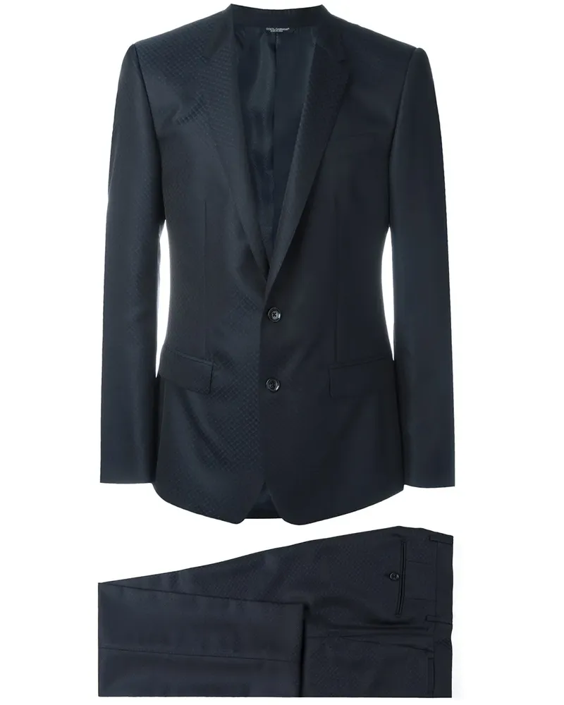 Dolce & Gabbana Zweiteiliger Anzug mit geometrischem Muster - Blau Blau