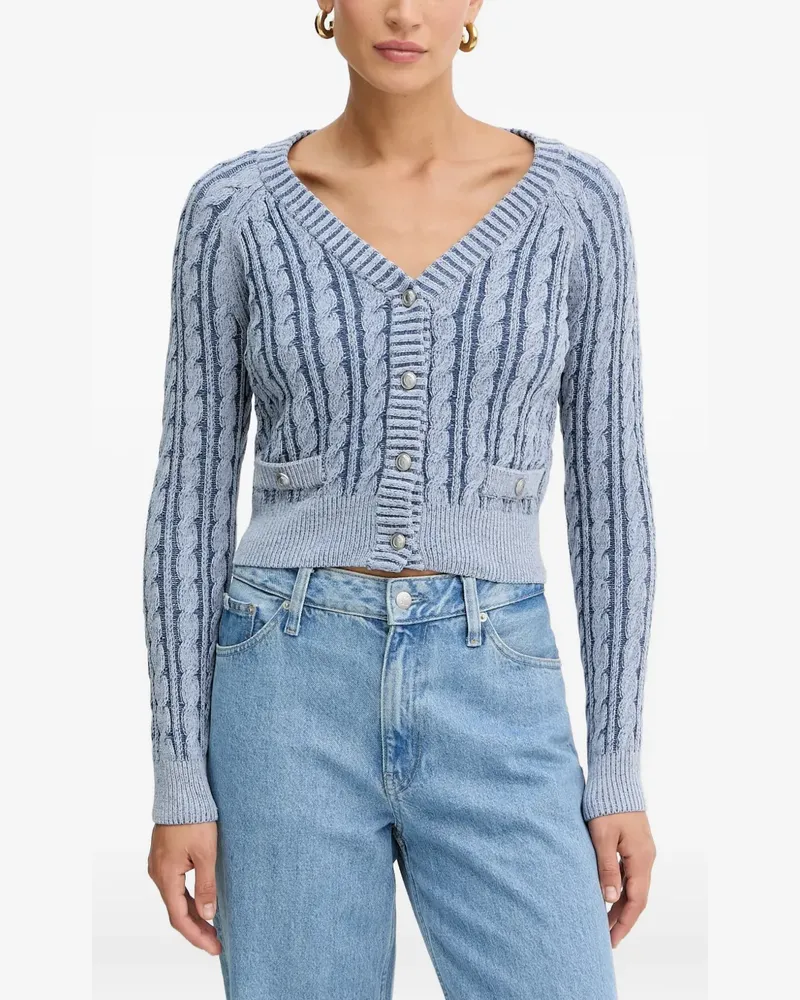 Guess Cardigan mit Zopfmuster - Blau Blau