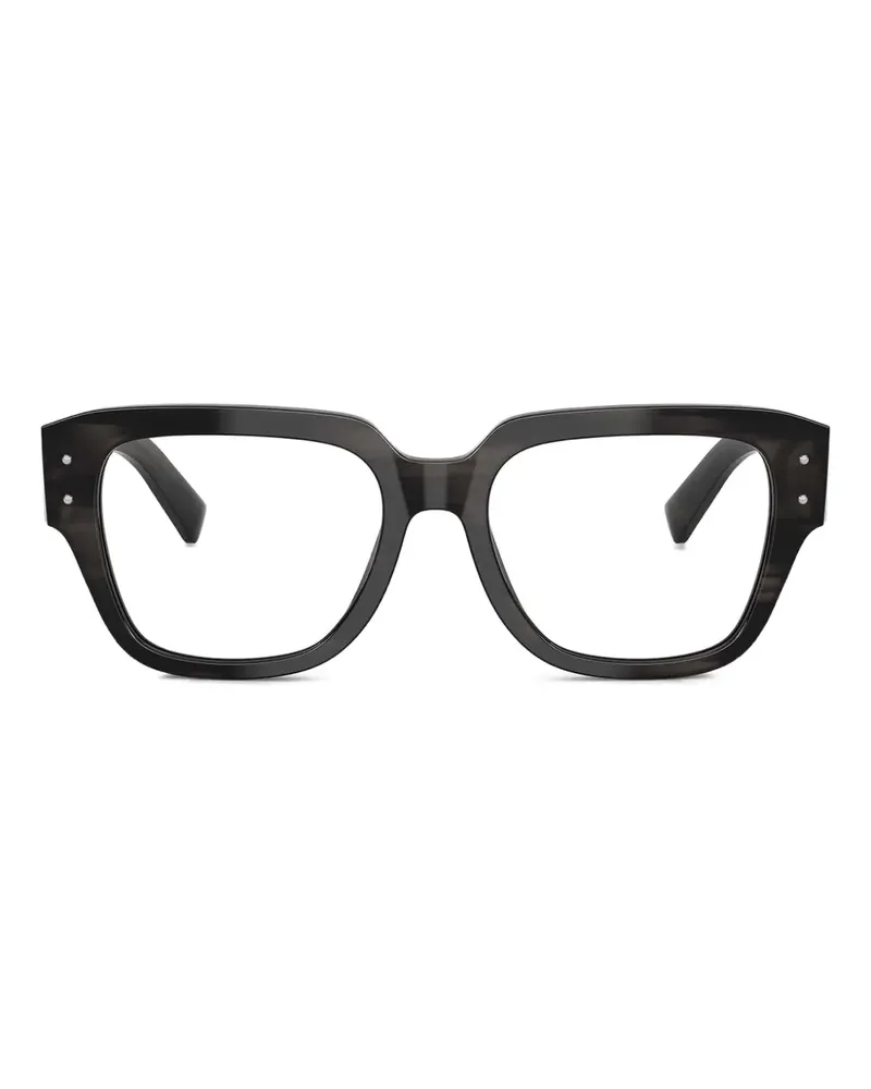Dolce & Gabbana Eckige Brille mit Streifen - Grau Grau