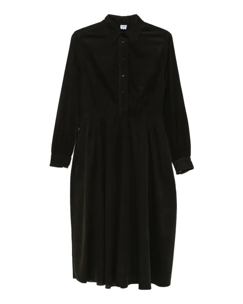 ASPESI Midikleid aus Cord - Schwarz Schwarz