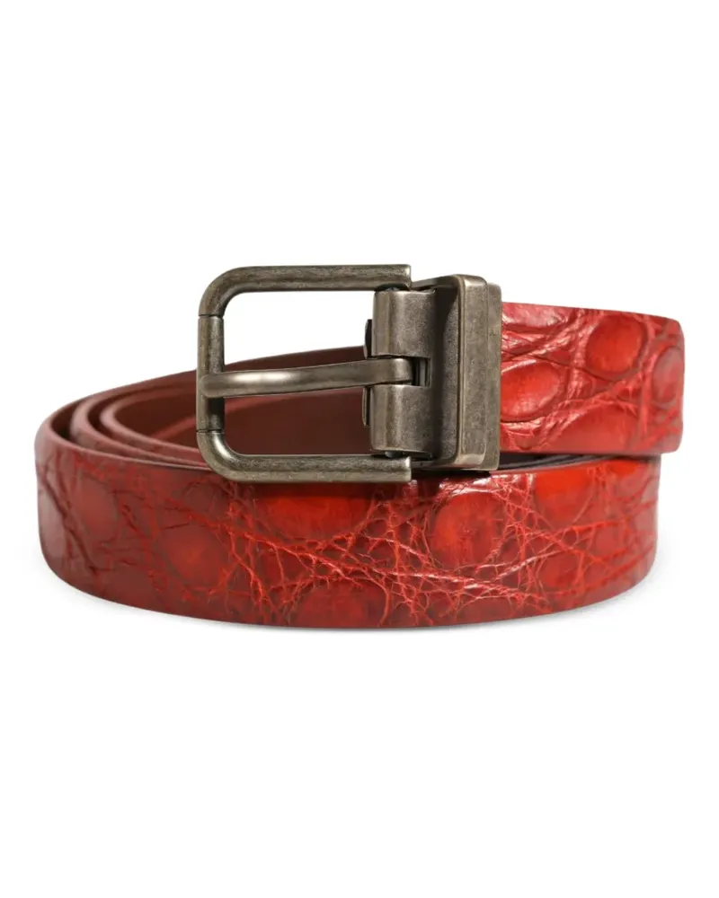 Dolce & Gabbana Gürtel mit Kroko-Optik - Rot Rot