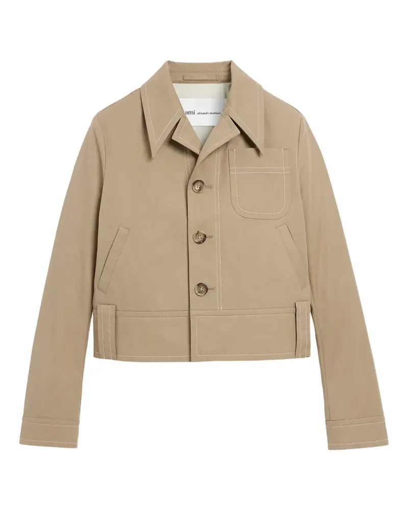 AMI Paris Cropped-Jacke mit Knöpfen - Nude Nude