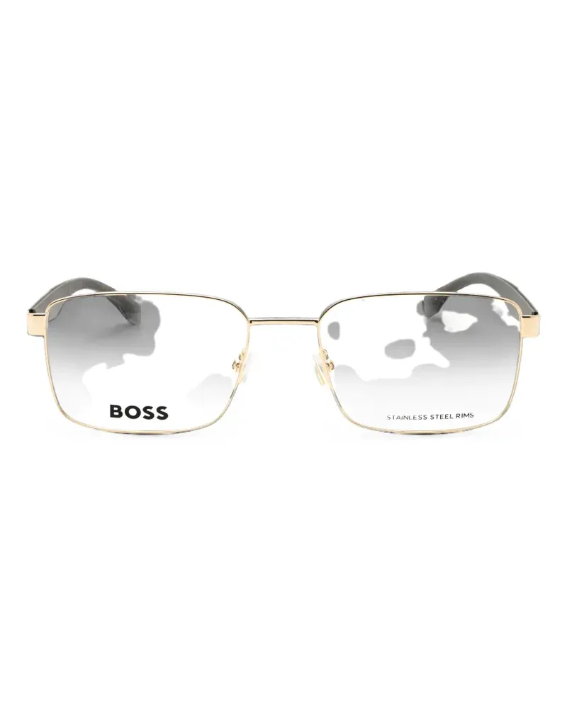 HUGO BOSS rectangle-frame glasses - Gold Gold