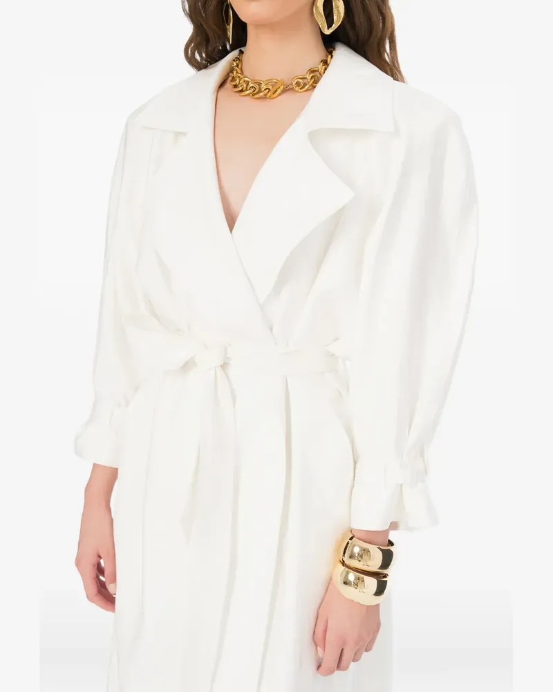 Ana Radu Lumiere Trenchcoat mit Gürtel - Weiß Weiß
