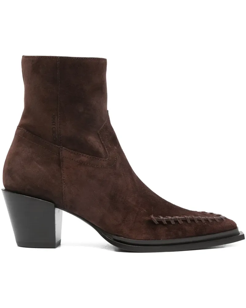 Jimmy Choo Cece Stiefel mit spitzer Kappe 60mm - Braun Braun