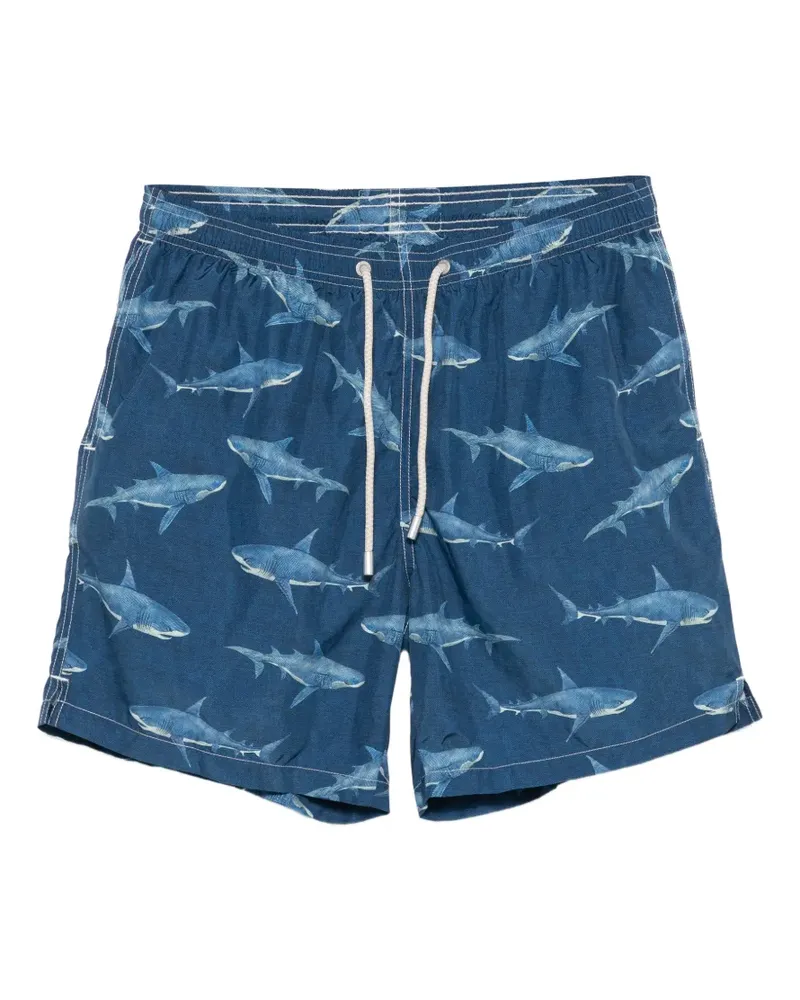 MC2 Saint Barth shark-print swim shorts - Blau Blau