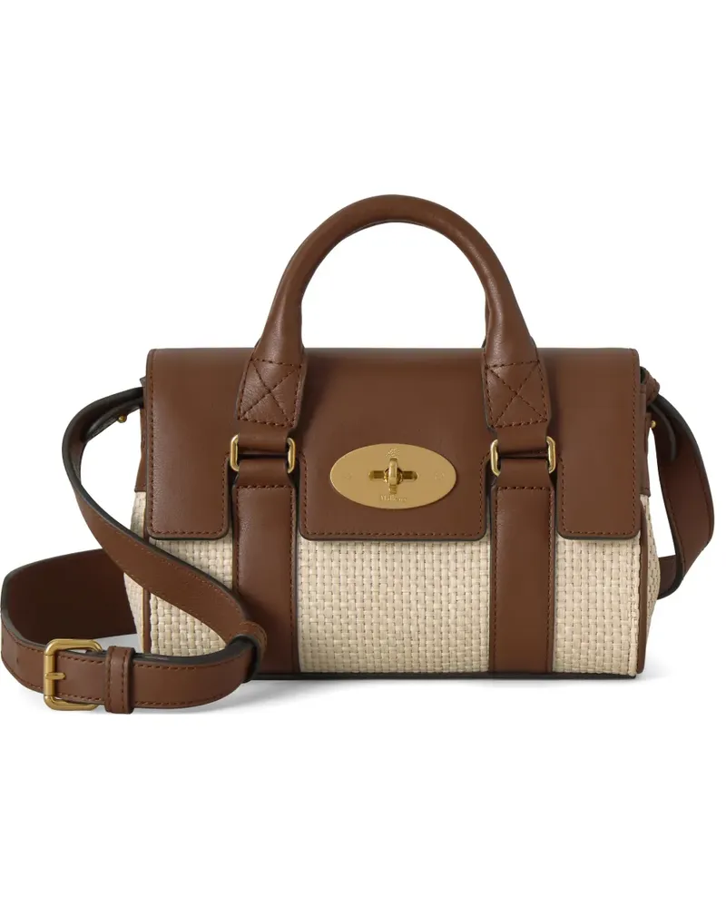 Mulberry Mini Bayswater raffia crossbody bag - Braun Braun
