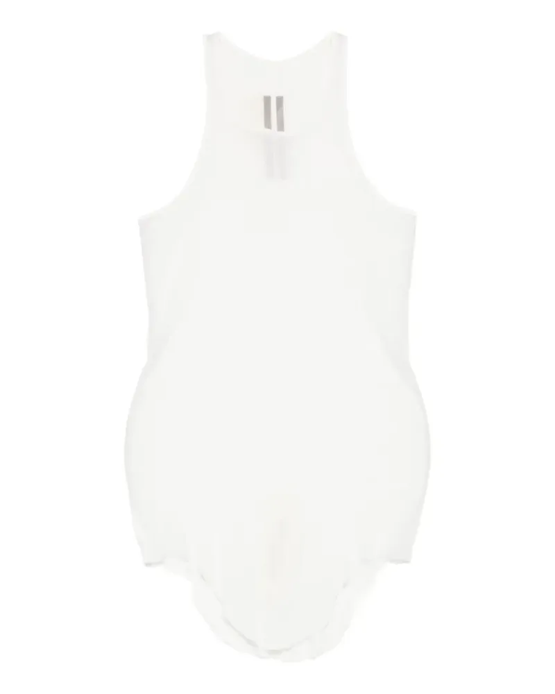 Rick Owens Geripptes Tanktop mit abgerundetem Saum - Weiß Weiß