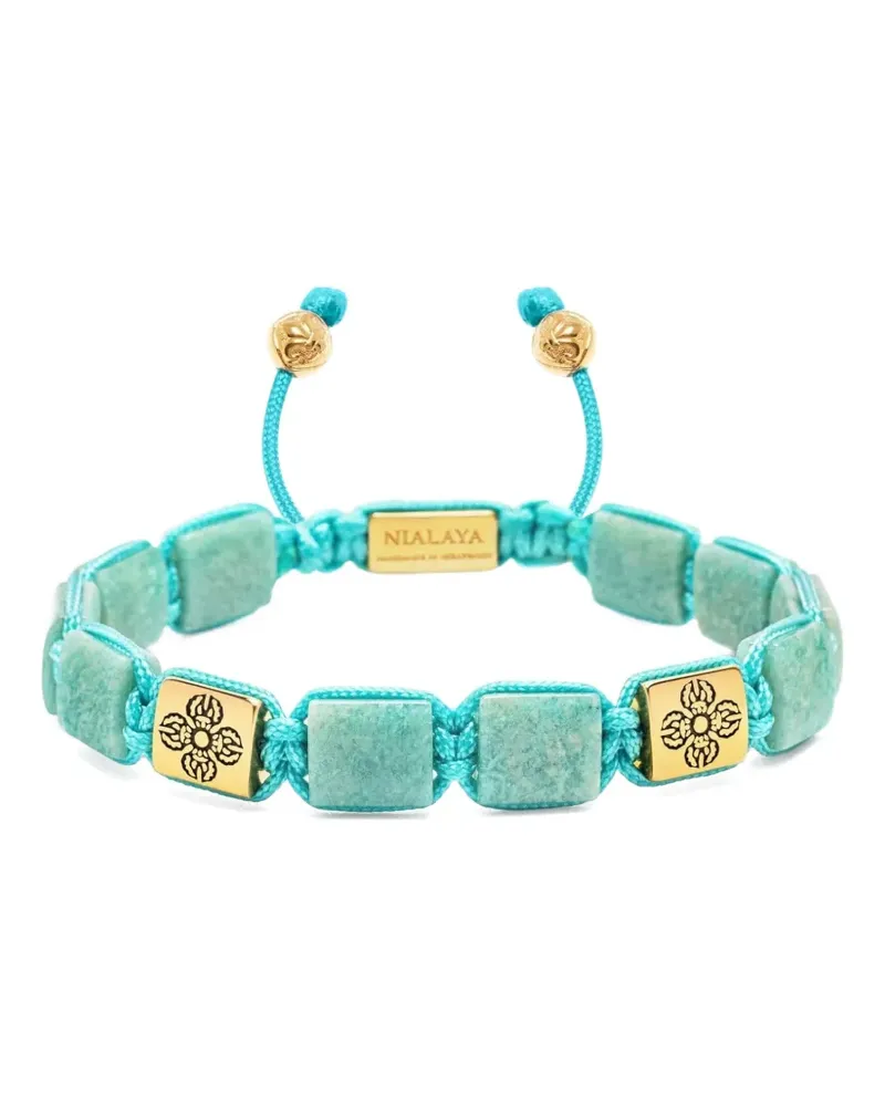Nialaya amazonite flatbead bracelet - Gold Gold