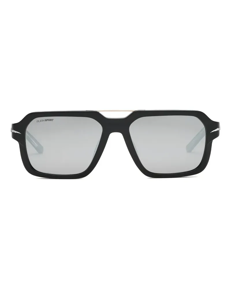Philipp Plein Flame Sonnenbrille mit eckigem Gestell - Schwarz Schwarz