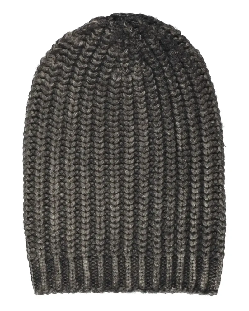 Avant Toi Gerippte Beanie - Grau Grau