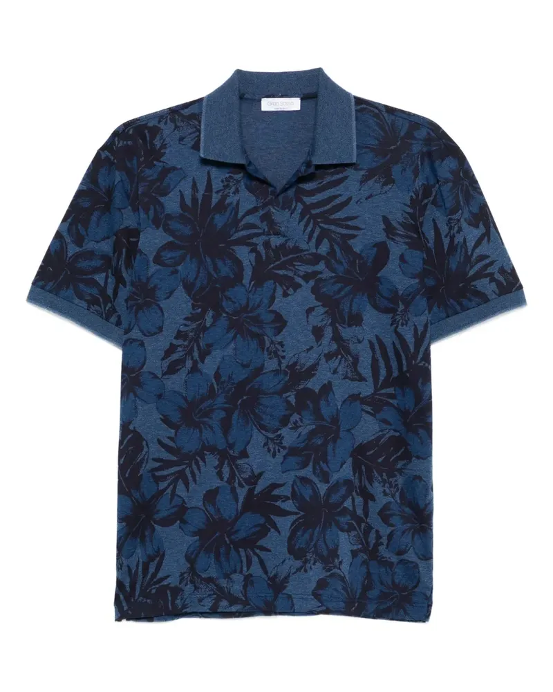 Gran Sasso Poloshirt mit Blumen-Print - Blau Blau