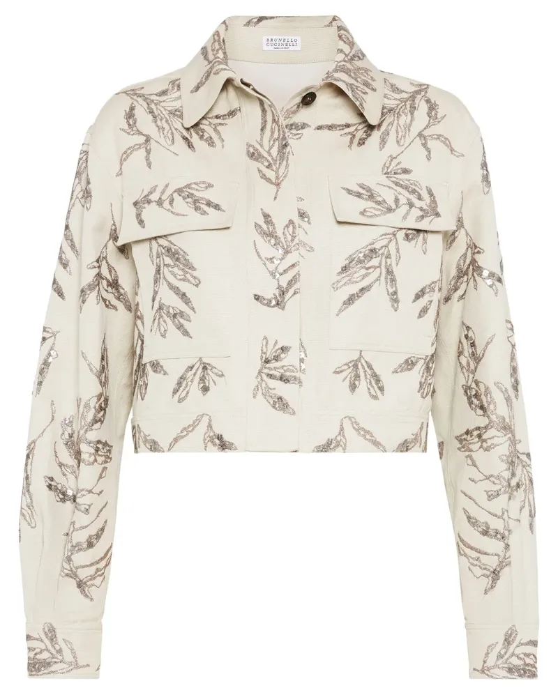 Brunello Cucinelli Flora Jacke mit Stickerei - Nude Nude