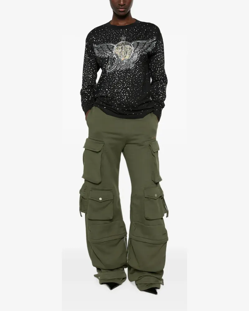 Diesel Langarmshirt mit Strass - Schwarz Schwarz