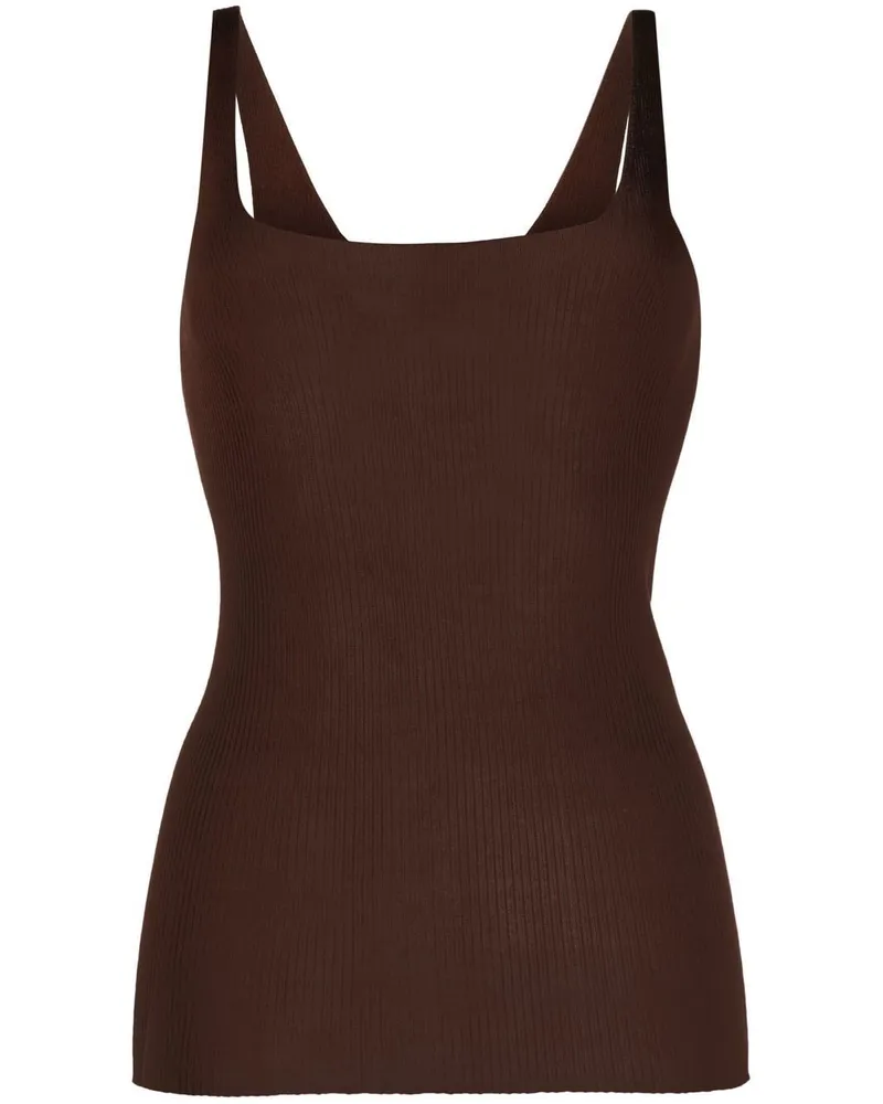Fabiana Filippi Tanktop aus geripptem Strick - Braun Braun