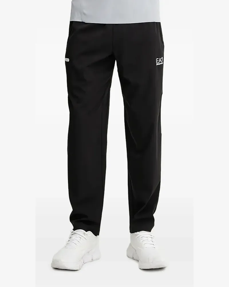 EA7 Jogginghose mit Kontrasteinsätzen - Schwarz Schwarz