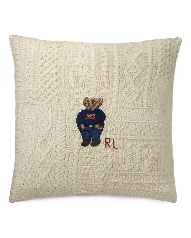 Ralph Lauren Home Baybrook Polo Bear Kissen mit Zopfmuster - Nude Nude