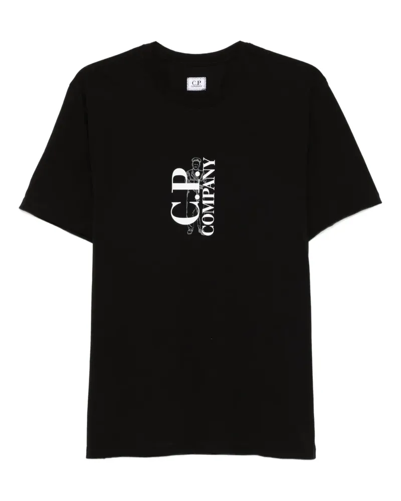 C.P. Company T-Shirt mit Logo-Print - Schwarz Schwarz