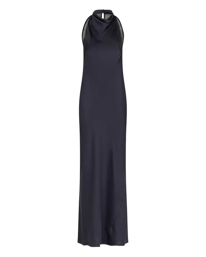 ROTATE Birger Christensen lace-panel maxi dress - Blau Blau