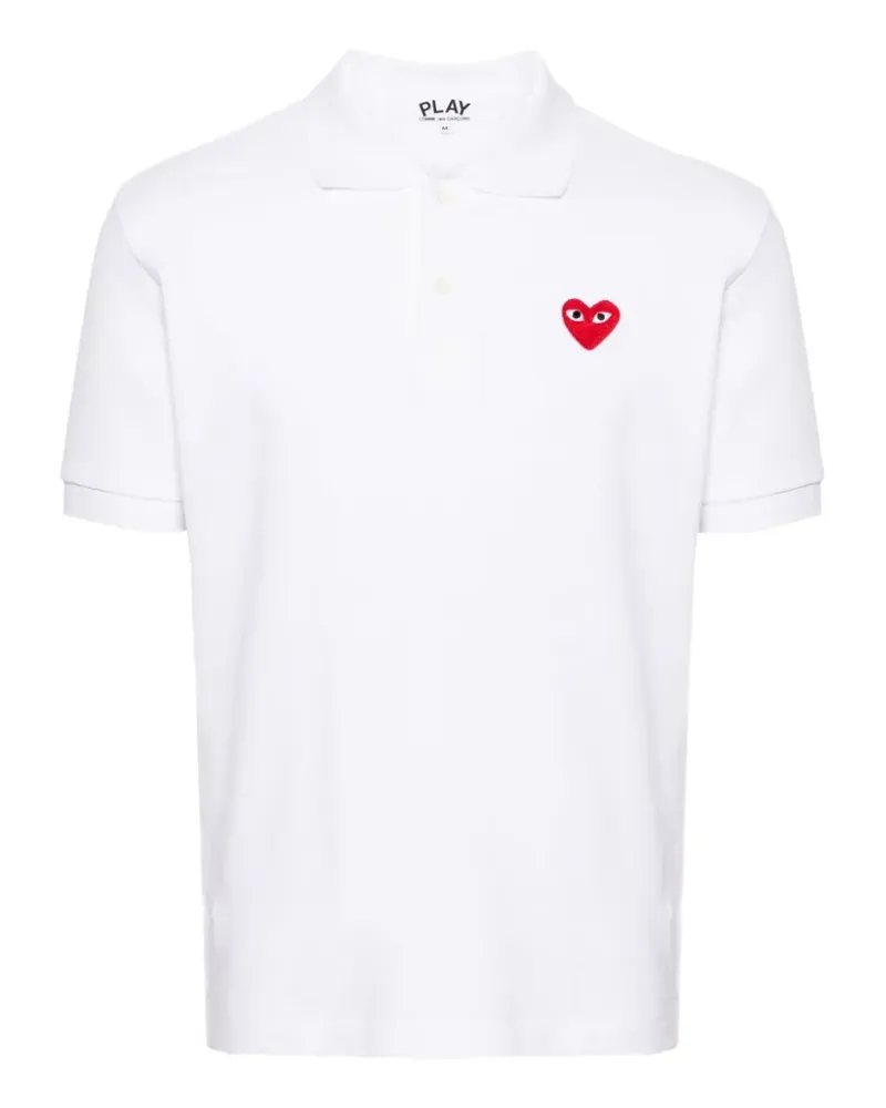 Comme des Garçons heart-patch polo shirt - Weiß Weiß