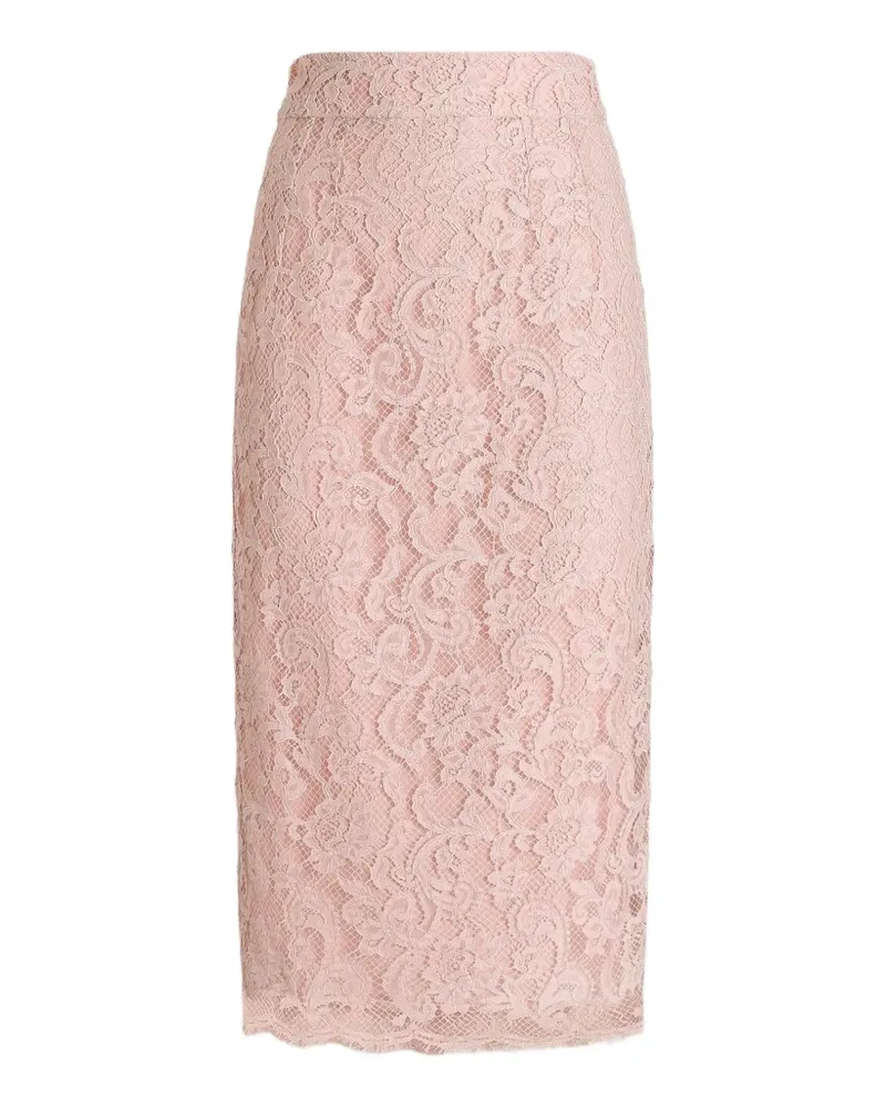Dolce & Gabbana floral-lace midi skirt - Rosa Rosa