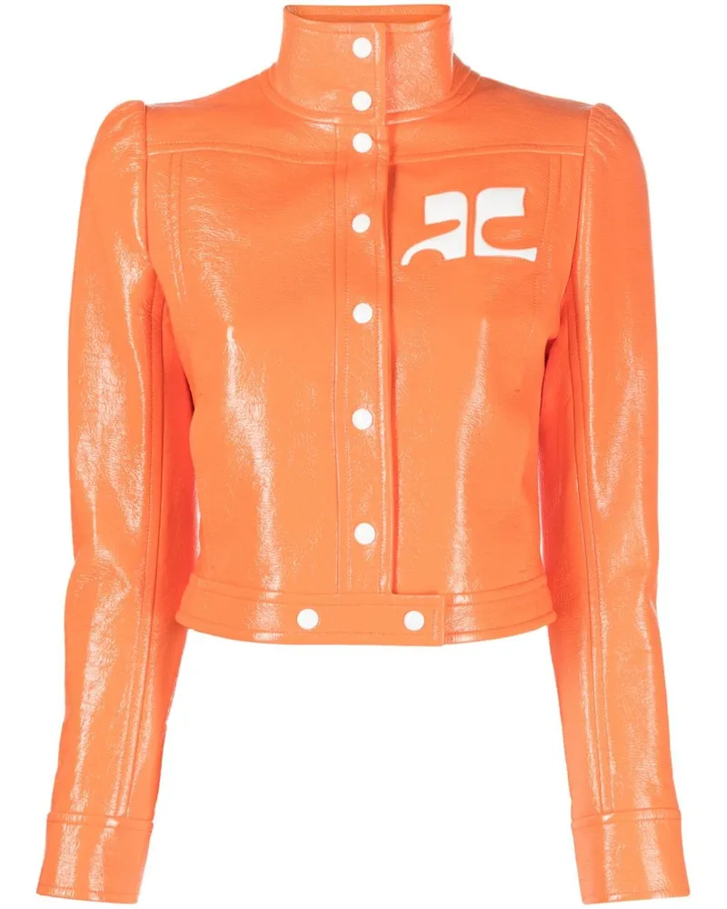 Courrèges Reedition Vinyl Jacke - Orange Orange