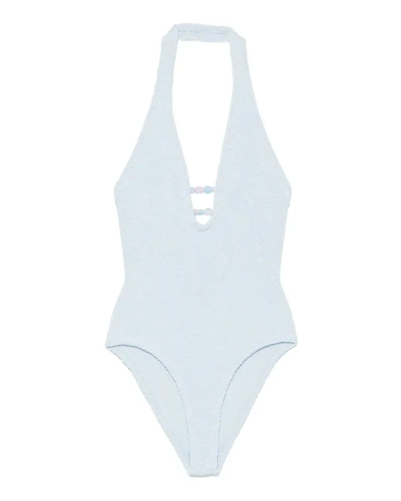 Hunza G Adriana Badeanzug mit Perlen - Blau Blau
