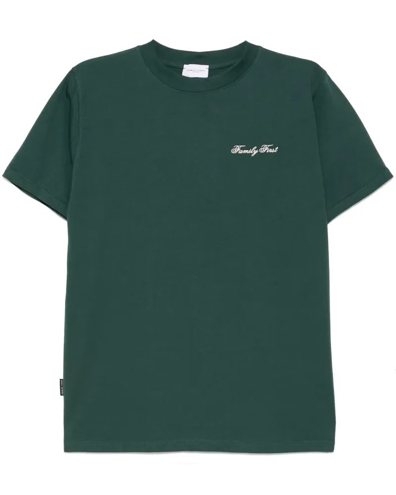 Family First T-Shirt mit Logo-Stickerei - Grün Grün