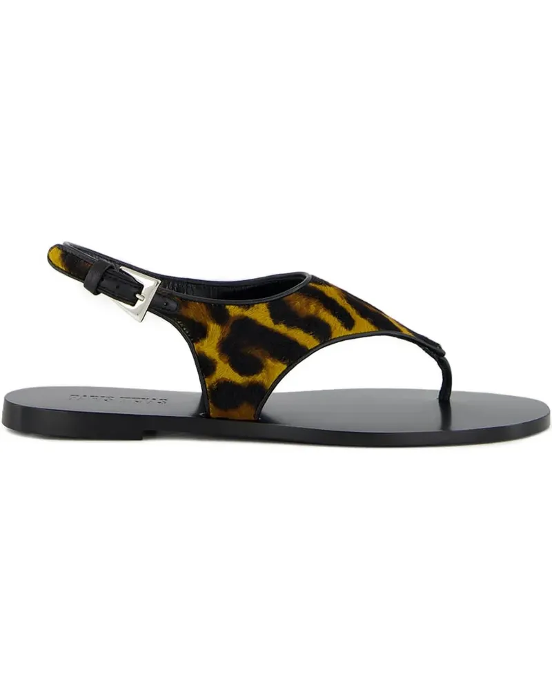 Paris Texas Flache Sandalen mit Leoparden-Print - Braun Braun