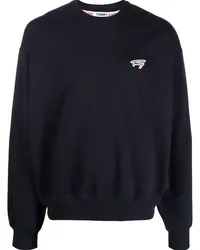 Tommy Hilfiger Geripptes Sweatshirt mit Logo-Patch Blau