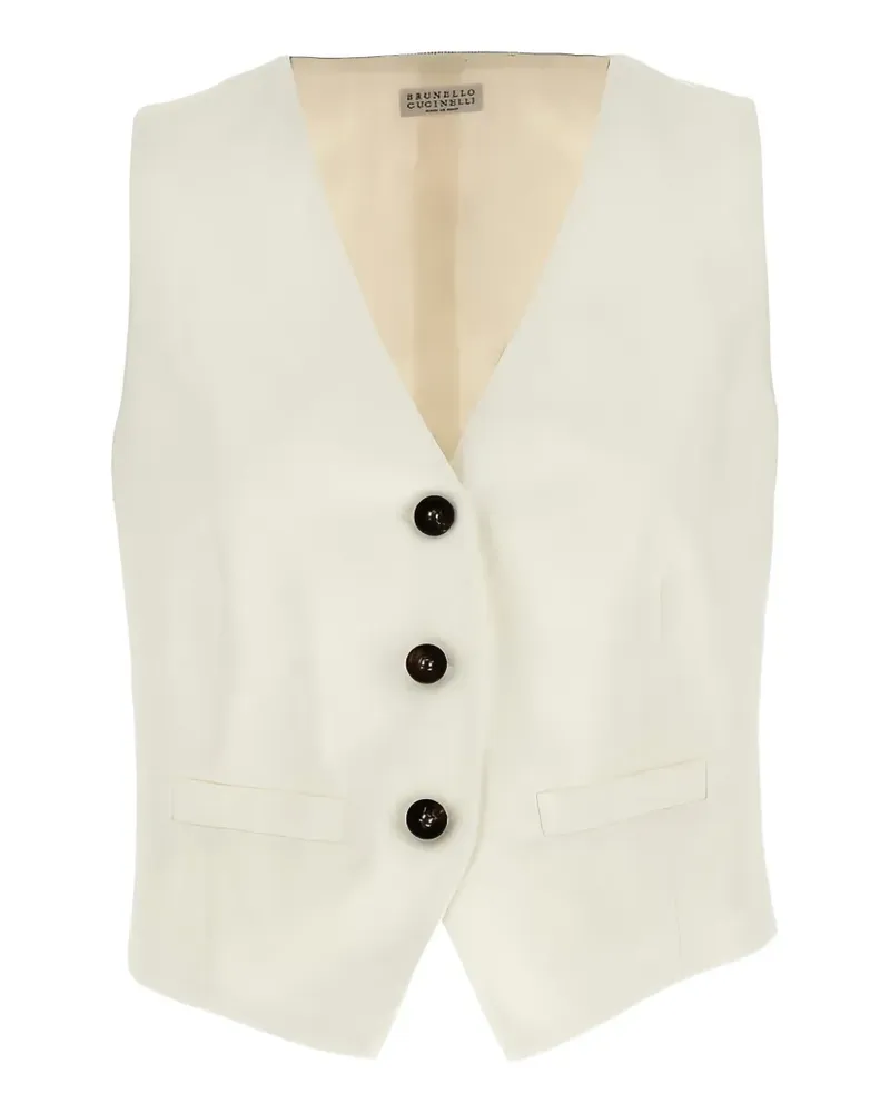 Brunello Cucinelli tailored V-neck gilet - Nude Nude