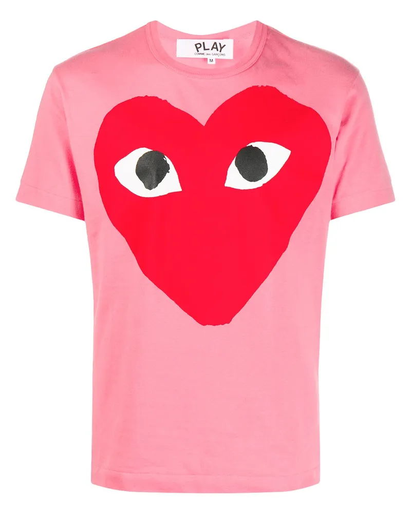 Comme des Garçons T-Shirt mit Herz-Print Rosa